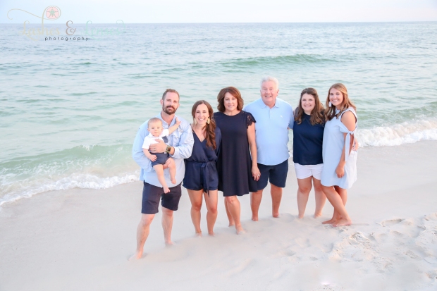 Large family by Gulf of Mexico in Perdido Key Florida