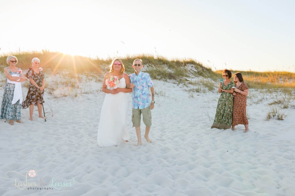 Beach wedding by Lashes and Lenses Photography at Johnsons Beach in Perdido Key, Florida